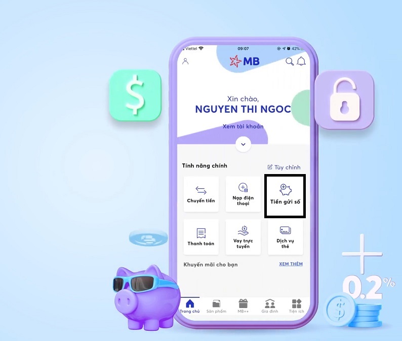 Gửi tiết kiệm Online MBBank trên App