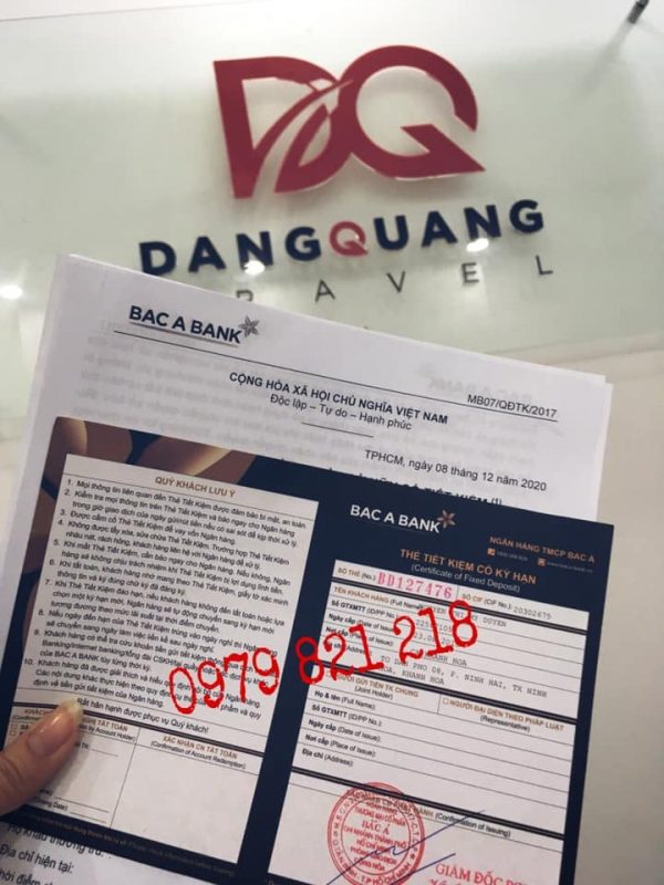 Dịch vụ mở sổ tiết kiệm du học ngân hàng Bắc Á Bank tại visa Đăng Quang