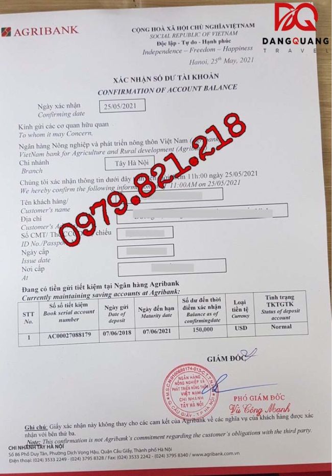 Dịch vụ chứng minh thu nhập Visa Đăng Quang