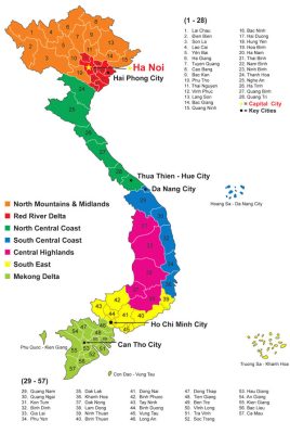 Danh sách 63 tỉnh thành phố tại Việt Nam 