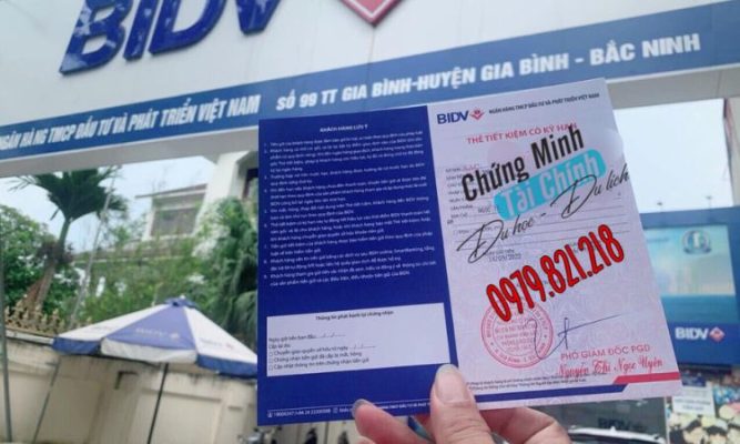 Dịch vụ chứng minh tài chính BIDV nhanh chóng tại Đăng Quang
