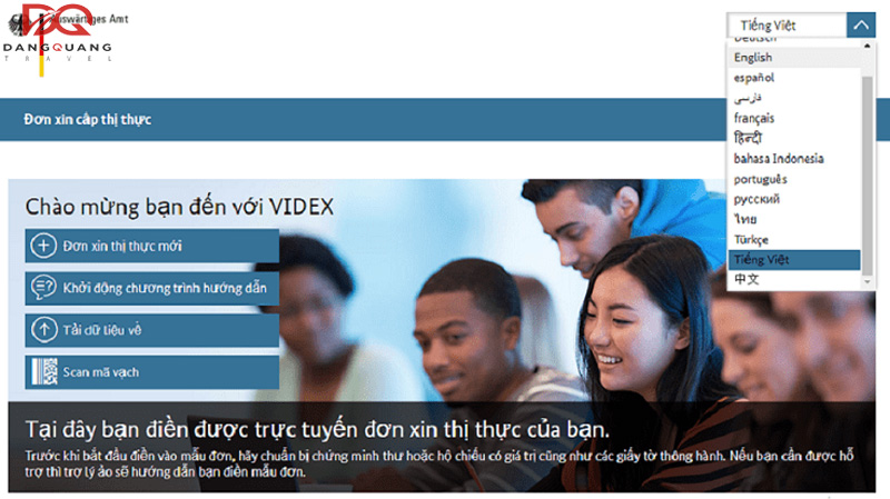 Điền đơn trực tuyến (VIDEX)