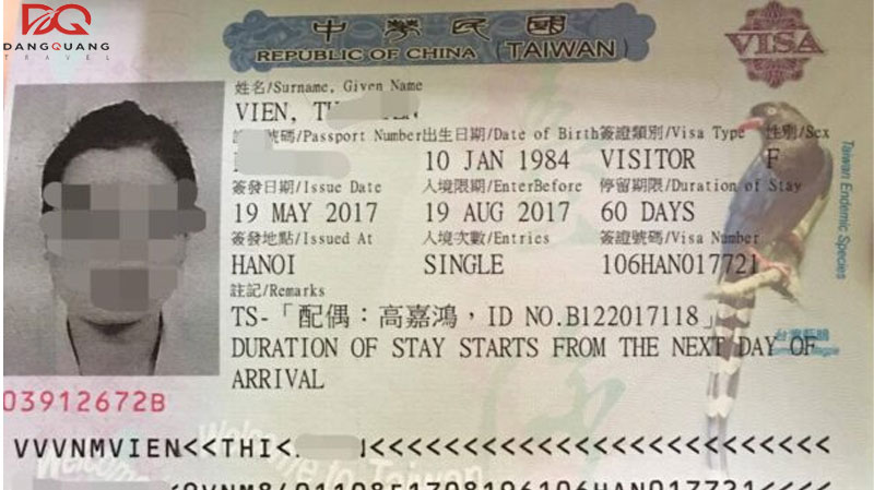 Chi phí làm visa Đài Loan bao nhiêu tiền?