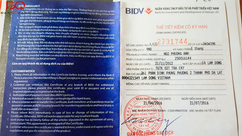 Dịch vụ chứng minh tài chính lùi ngày bằng sổ tiết kiệm 8 Dịch vụ chứng minh tài chính lùi ngày bằng sổ tiết kiệm